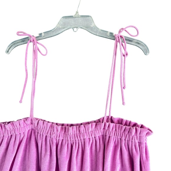 SHOW ME YOUR MUMU Angel Terry Cloth Mini Dress Purple Beach Babe Size Large - Picture 3 of 10